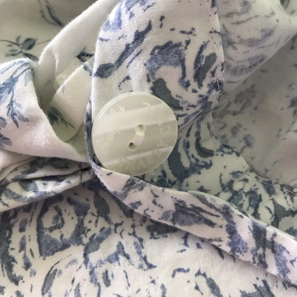Simply Shabby Chic King Duvet Cover + 2 King Pillowcases Blue Batik Reversible